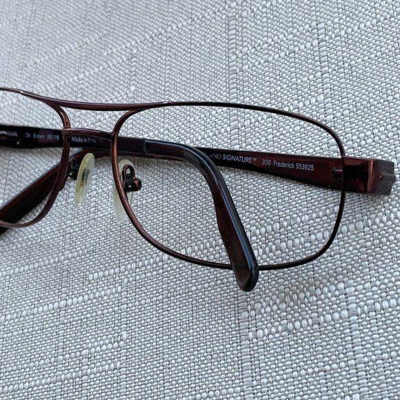 Kirkland Signature Men Glasses Frame FREDERICK Dark Brown Tone Eyeglasses Italy - Picture 2 of 12